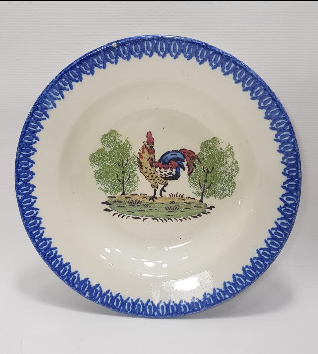 OSMANLI PAZARI İÇİN YAPILMIŞ FRANSIZ HOROZLU PORSELEN TABAK