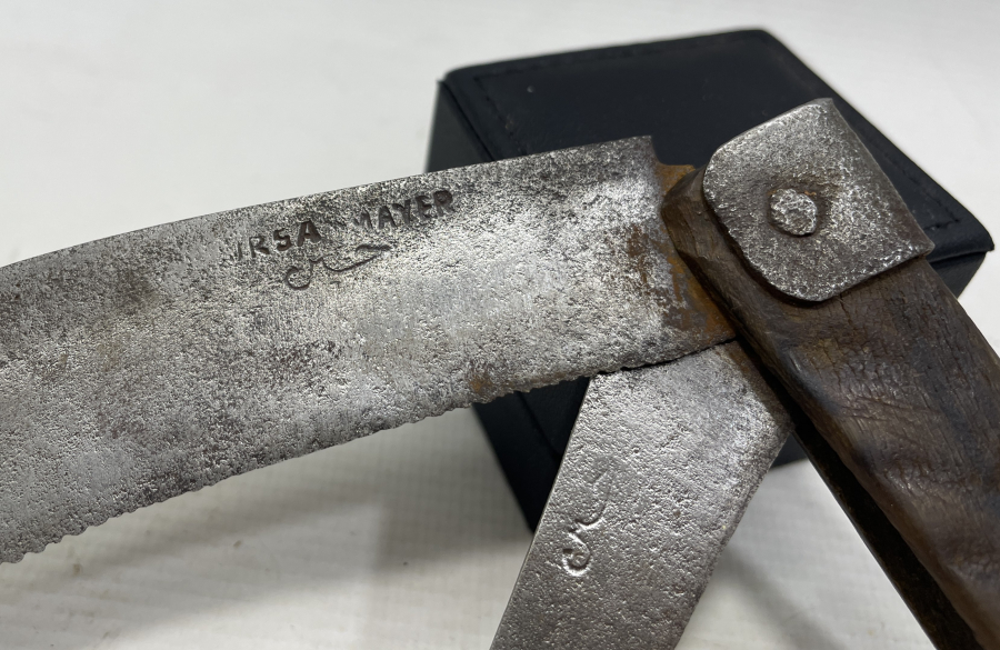 ÜZERİ OSMANLICA YAZILI ÇOK NADİR BURSA İŞİ ÇİFT BIÇAK ÇAKI