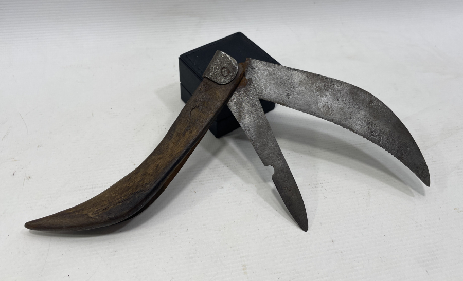 ÜZERİ OSMANLICA YAZILI ÇOK NADİR BURSA İŞİ ÇİFT BIÇAK ÇAKI