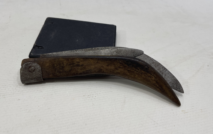 ÜZERİ OSMANLICA YAZILI ÇOK NADİR BURSA İŞİ ÇİFT BIÇAK ÇAKI