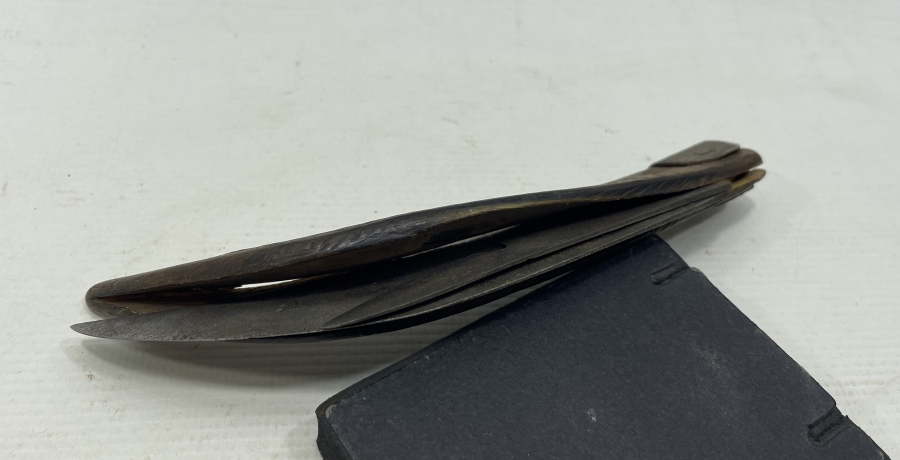 ÜZERİ OSMANLICA YAZILI ÇOK NADİR BURSA İŞİ ÇİFT BIÇAK ÇAKI