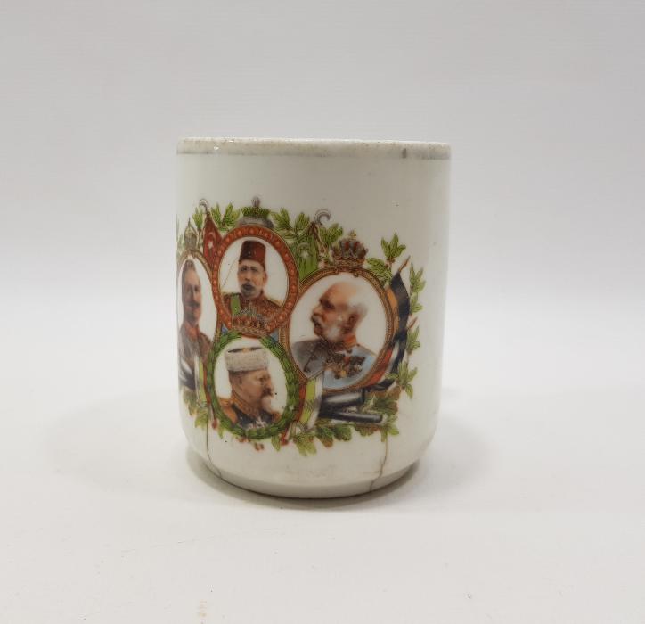 1. DÜNYA SAVAŞI DÖNEMİ İTTİFAK LİDERLER RESİMLİ PORSELEN BARDAK