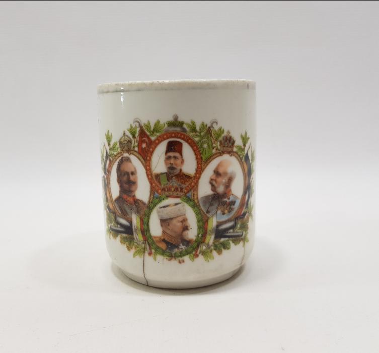 1. DÜNYA SAVAŞI DÖNEMİ İTTİFAK LİDERLER RESİMLİ PORSELEN BARDAK