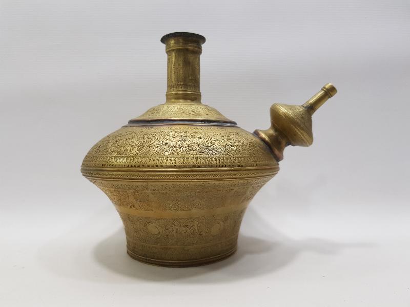 ANTİKA İRAN İŞİ PİRİNÇ NARGİLE ŞİŞESİ