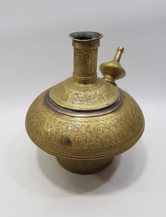 ANTİKA İRAN İŞİ PİRİNÇ NARGİLE ŞİŞESİ