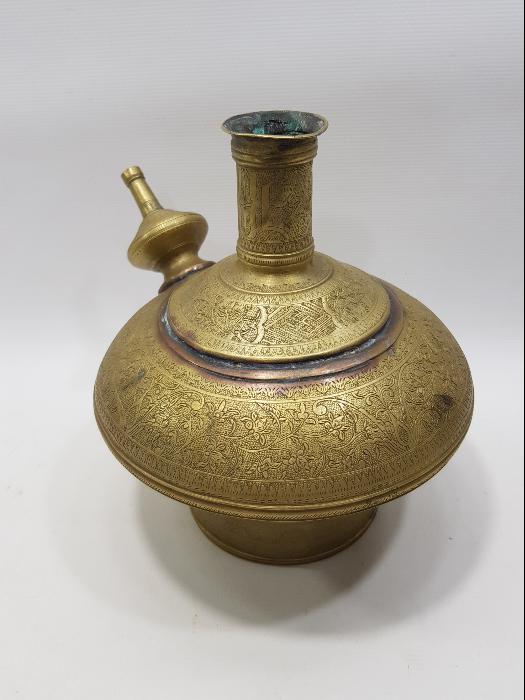 ANTİKA İRAN İŞİ PİRİNÇ NARGİLE ŞİŞESİ