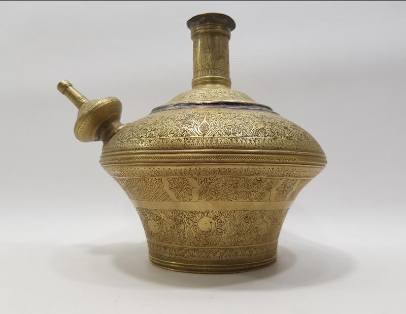 ANTİKA İRAN İŞİ PİRİNÇ NARGİLE ŞİŞESİ