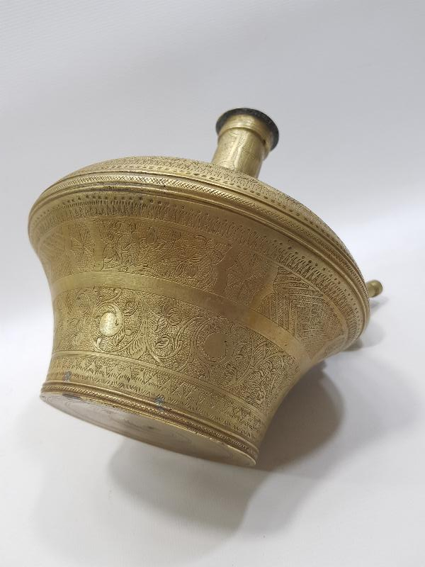 ANTİKA İRAN İŞİ PİRİNÇ NARGİLE ŞİŞESİ