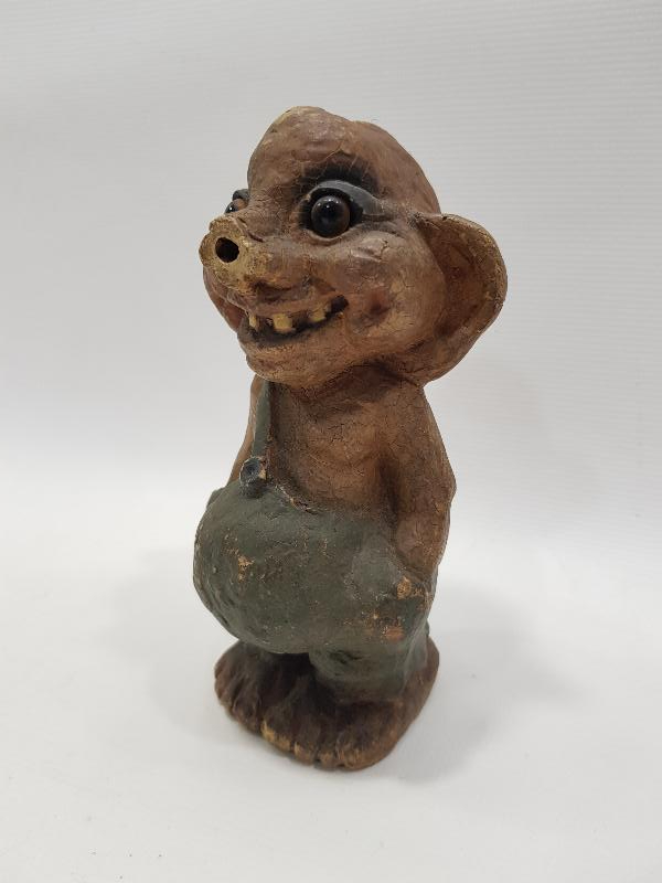 ANTİKA PAPIER MACHE ÇOK NADİR OYUNCAK CİN BİBLO 