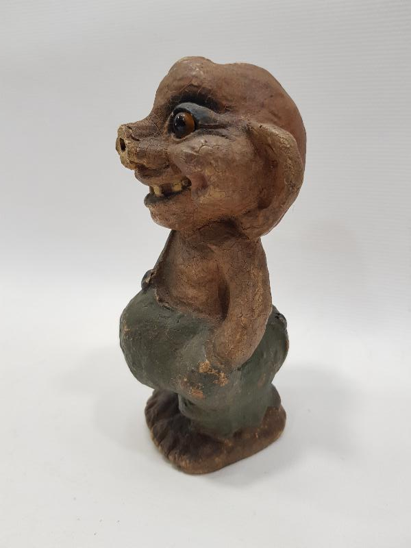 ANTİKA PAPIER MACHE ÇOK NADİR OYUNCAK CİN BİBLO 