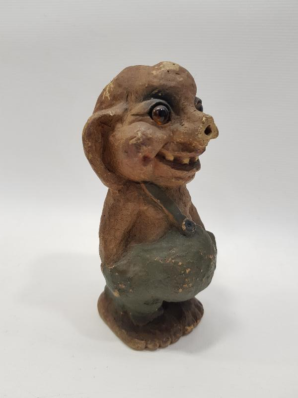 ANTİKA PAPIER MACHE ÇOK NADİR OYUNCAK CİN BİBLO 