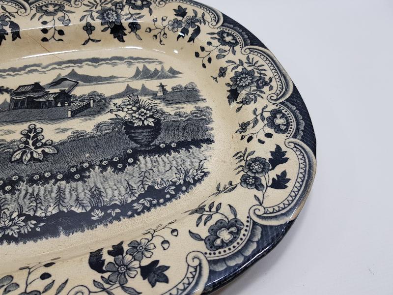 OSMANLI DÖNEMİ CONSTANTINOPLE YAZILI KALLAVİ BOY PORSELEN TABAK