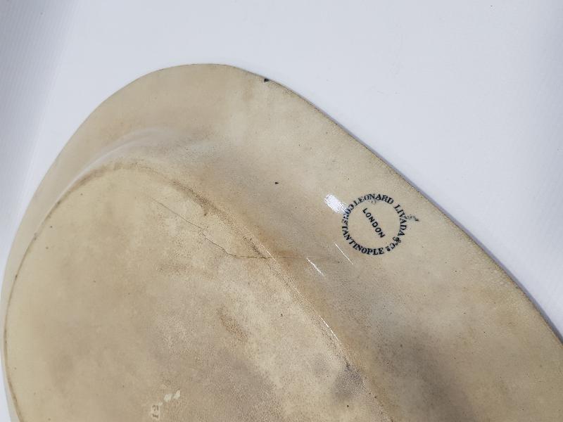 OSMANLI DÖNEMİ CONSTANTINOPLE YAZILI KALLAVİ BOY PORSELEN TABAK