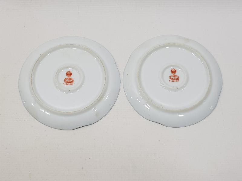 OSMANLICA KUZNETSOV DAMGALI BİR ÇİFT FİNCAN TABAĞI