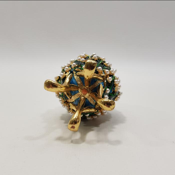 RUS FABERGE MARKA YUMURTA FORMLU MİNELİ MÜCEVHER KUTUSU