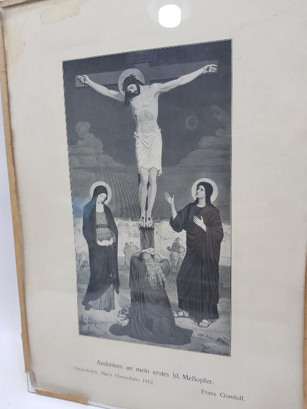 1912 TARİHLİ ÇARMIHA GERİLMİŞ HAZRETİ İSA TEMALI DUVAR PANOSU