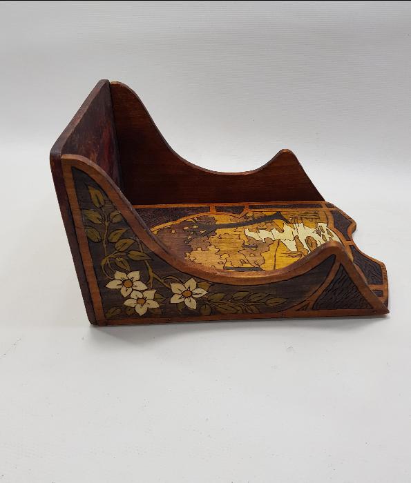 1935 TARİHLİ KÖK BOYALI AHŞAP DUVAR RAFI