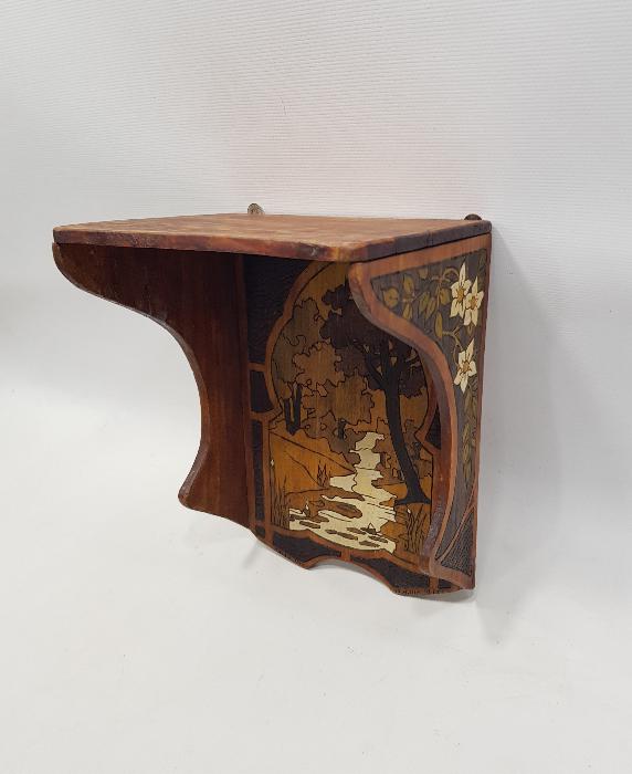 1935 TARİHLİ KÖK BOYALI AHŞAP DUVAR RAFI