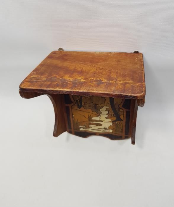 1935 TARİHLİ KÖK BOYALI AHŞAP DUVAR RAFI