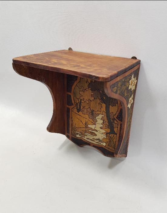 1935 TARİHLİ KÖK BOYALI AHŞAP DUVAR RAFI