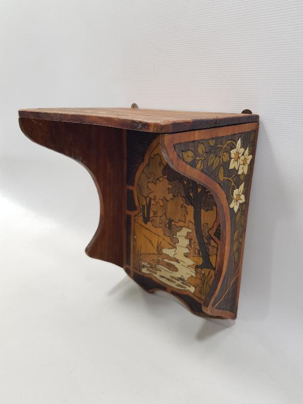 1935 TARİHLİ KÖK BOYALI AHŞAP DUVAR RAFI