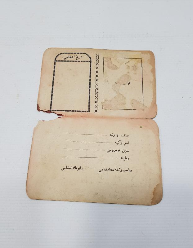 OSMANLICA YAZILI SUBAY HÜVİYET CÜZDANI