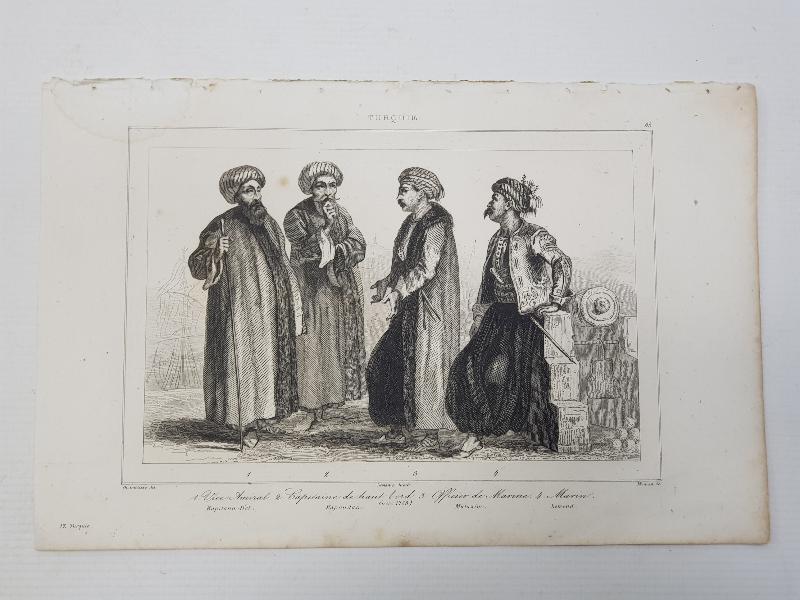 1840'LARDAN OSMANLI DENİZCİ KIYAFETLERİ KONULU GRAVÜR