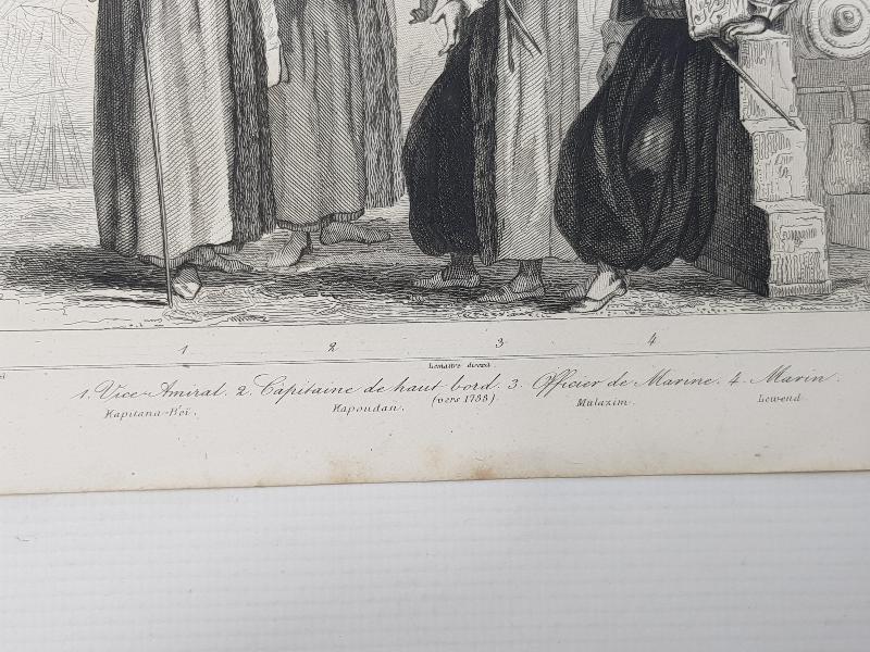 1840'LARDAN OSMANLI DENİZCİ KIYAFETLERİ KONULU GRAVÜR