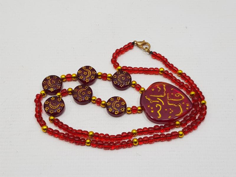 AY YILDIZLI VE YAZILI HACI İŞİ KOLYE