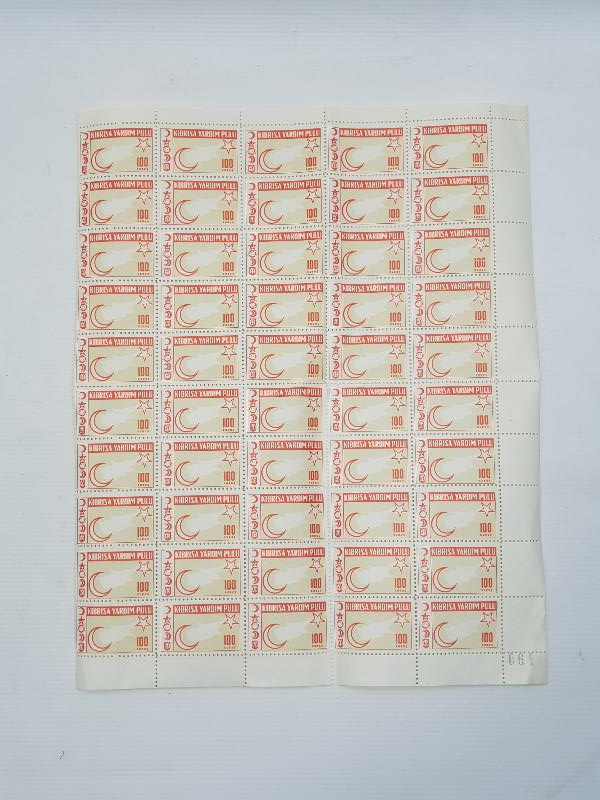 KIBRIS'A YARDIM PULU 100 KURUŞLUK 50'Lİ BLOK 