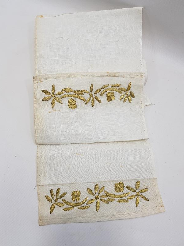 OSMANLI DÖNEMİ ALTIN TEL SARMA İŞLEMELİ İPEK UÇKUR