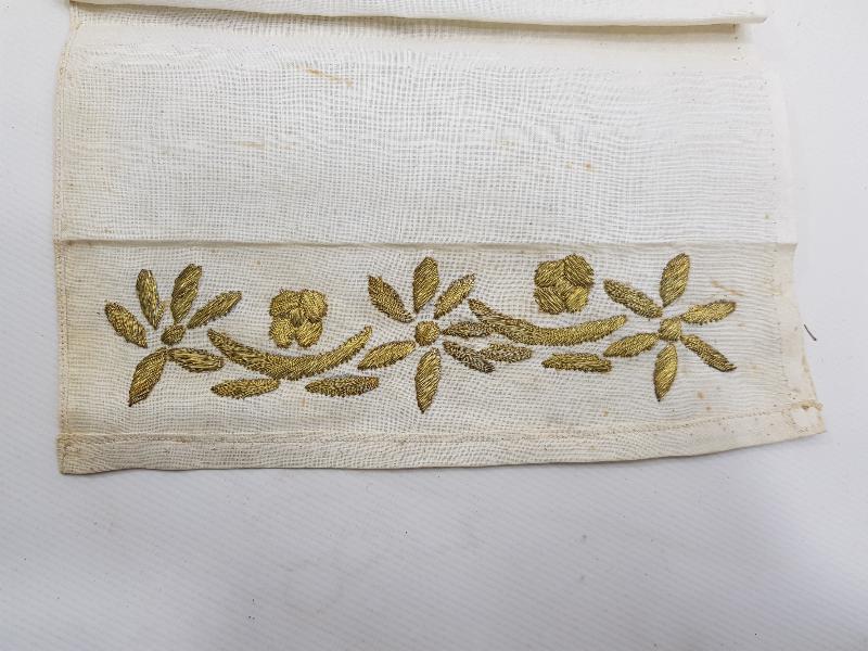 OSMANLI DÖNEMİ ALTIN TEL SARMA İŞLEMELİ İPEK UÇKUR