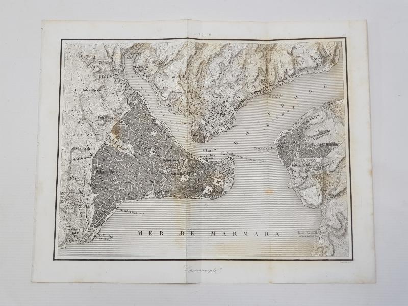 OSMANLI DÖNEMİ İSTANBUL HARİTASI CONSTANTINOPLE GRAVÜR