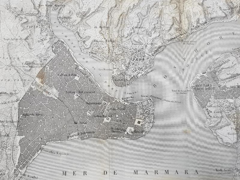 OSMANLI DÖNEMİ İSTANBUL HARİTASI CONSTANTINOPLE GRAVÜR