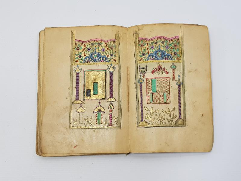 OSMANLI DÖNEMİ KABE RESİMLİ, SERLEVHALI, KETEBELİ EL YAZMA DELAİL-İ HAYRAT