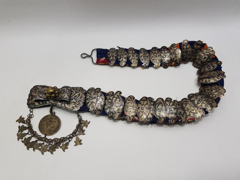 OSMANLI DÖNEMİ KULA İŞİ SAVATLI GÜMÜŞ GELİN KEMERİ