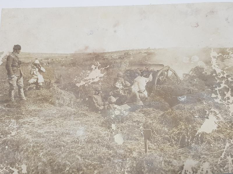 1. DÜNYA SAVAŞI GALİÇYA CEPHESİ TÜRK TOPÇU ASKERLER ORJİNAL FOTOĞRAF