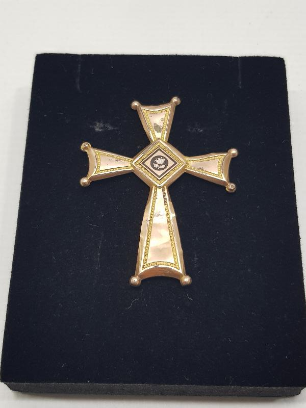 1900'LERDEN ALTIN KAPLAMA HAÇ KOLYE UCU