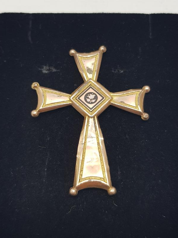 1900'LERDEN ALTIN KAPLAMA HAÇ KOLYE UCU