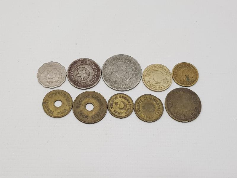 1930-1940'LI YILLARDAN 10 ADET TC MADENİ PARA