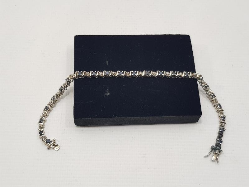 ANTİKA SAFİR TAŞLI GÜMÜŞ BİLEKLİK