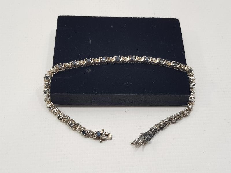 ANTİKA SAFİR TAŞLI GÜMÜŞ BİLEKLİK