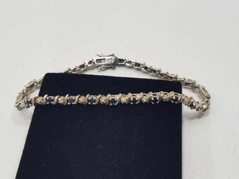 ANTİKA SAFİR TAŞLI GÜMÜŞ BİLEKLİK