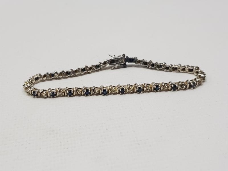 ANTİKA SAFİR TAŞLI GÜMÜŞ BİLEKLİK