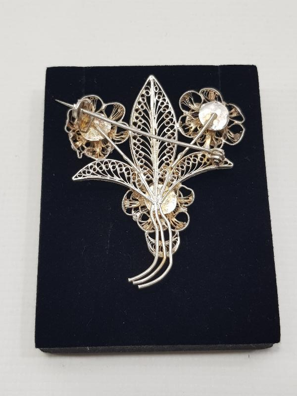 ANTİKA TELKARİ GÜMÜŞ BROŞ