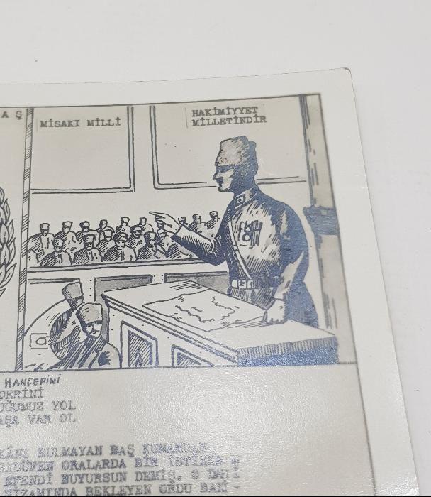 MİLLİ MÜCADELE VE MİSAKI MİLLİ KONULU MUSTAFA KEMAL ATATÜRK RESİMLİ KARTPOSTAL