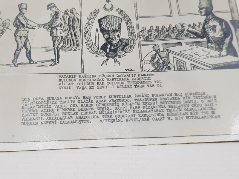 MİLLİ MÜCADELE VE MİSAKI MİLLİ KONULU MUSTAFA KEMAL ATATÜRK RESİMLİ KARTPOSTAL