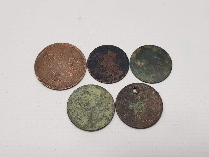 OSMANLI DÖNEMİ 5 ADET MADENİ PARA