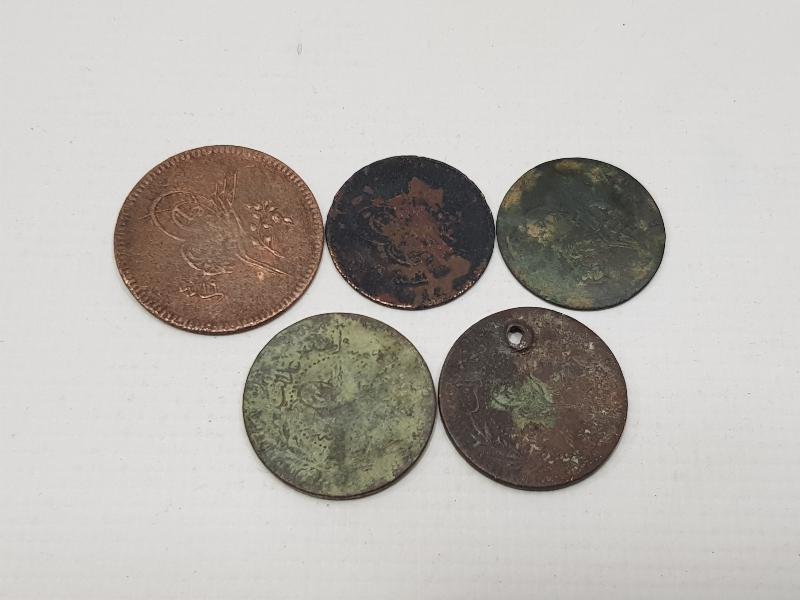 OSMANLI DÖNEMİ 5 ADET MADENİ PARA