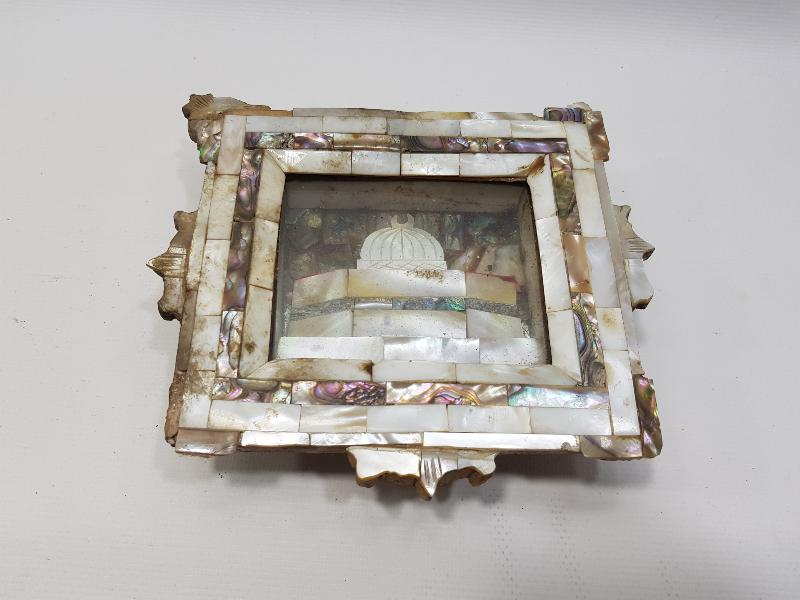 OSMANLI DÖNEMİ MESCİDİ AKSA GÖRSELLİ SEDEF DUVAR PANOSU